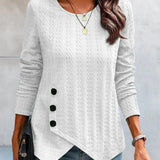 Yolanda - Elegant ribbed long-sleeve knit blouse
