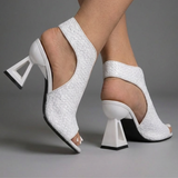 Elena | Chic Woven Sandals with a Sturdy Heel