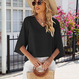 Women's Summer Tunic Top | V-Neck, 3/4 Sleeve