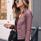 Women's Lightweight Moto Jacket | Faux Leather, Slim Fit