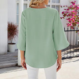 Women's Summer Tunic Top | V-Neck, 3/4 Sleeve