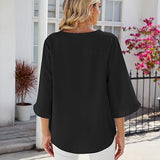 Women's Summer Tunic Top | V-Neck, 3/4 Sleeve