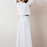 Women’s Co Ord Set | Cropped, Wide-Leg Trousers