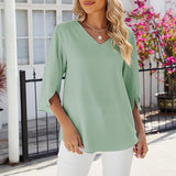 Women's Summer Tunic Top | V-Neck, 3/4 Sleeve