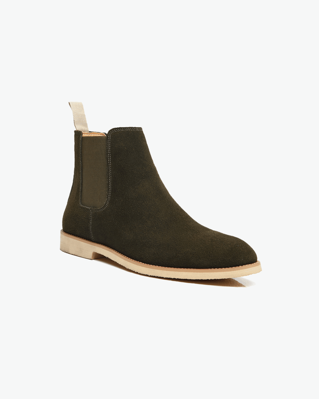 Olive leather Chelsea boots