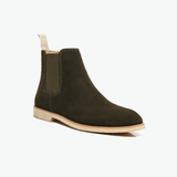 Olive leather Chelsea boots