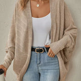 Lira - Casual batwing knit open front cardigan