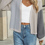 Chantelle - Casual contrast open front long sleeve cardigan
