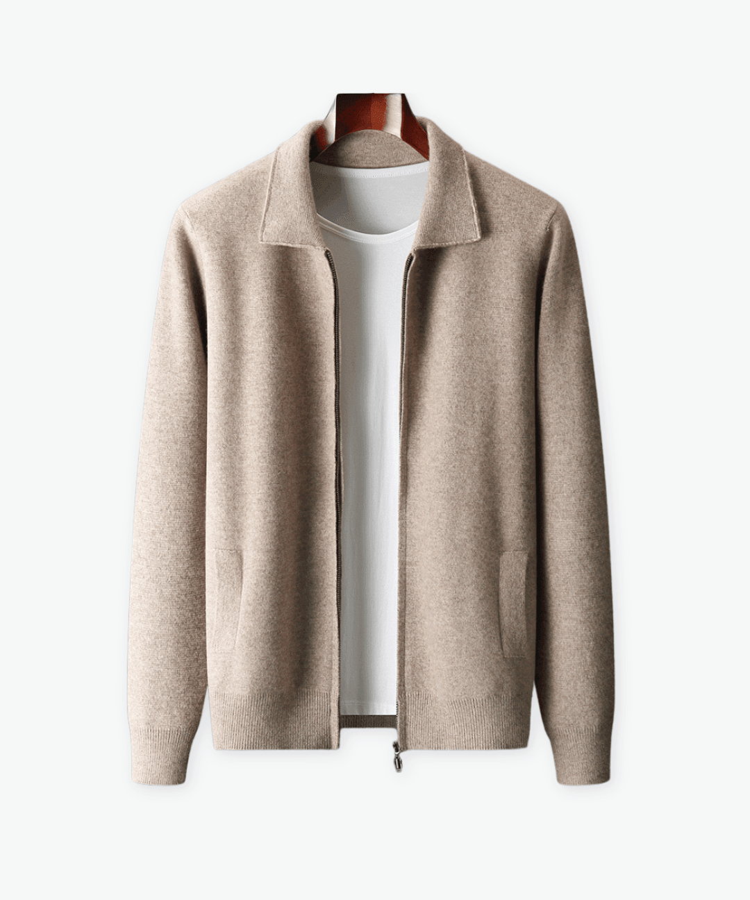 Beige wool cardigan