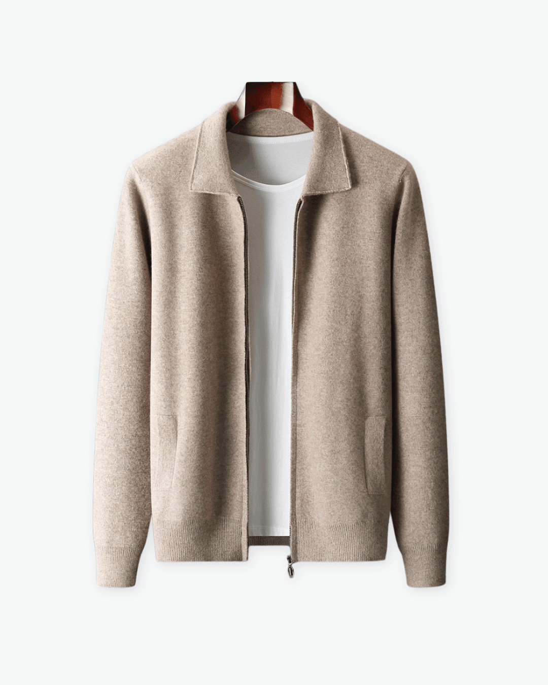 Beige wool cardigan