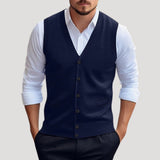 Carter | Knitted waistcoat button up sleeveless jumper