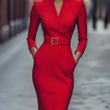Bea - Elegant wrap dress with belt