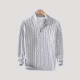 Becket | Half zip wool cable knit jumper