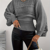 Vylette - Chic Knitted Loose-Fit Long Sleeve Sweater