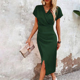Ivanya - Elegant V-neck midi dress