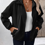 Zenovia - Stylish pocketed zip-up long sleeve bomber jacket