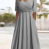 Women's Elegant Wrap Party Dress | Maxi