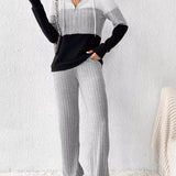 Dahlia - Elegant Half-Zip Hoodie and Trousers Set