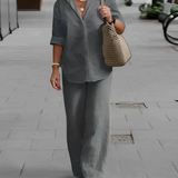 Whitney - Casual polo shirt and straight-leg trousers set