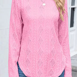Luzette - Diamond pattern knit long sleeve sweatsirt