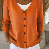 Adara - Elegant Button-Front V-Neck Cardigan