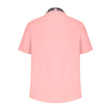 Men’s Summer Casual Shirt | Checked Trim, Short Sleeve
