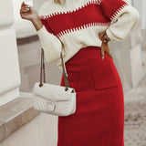 Zinaida - Chic Knit Sweater and Pencil Skirt Ensemble