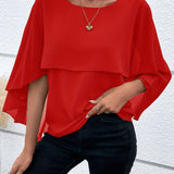 Bella - Stylish elegant batwing sleeve chiffon blouse