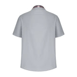 Men’s Summer Casual Shirt | Checked Trim, Short Sleeve