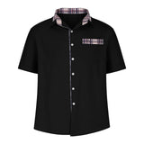 Men’s Summer Casual Shirt | Checked Trim, Short Sleeve