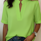 Margaux | Chic Blouse with V-Neck and Gold Detail