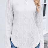 Luzette - Diamond pattern knit long sleeve sweatsirt