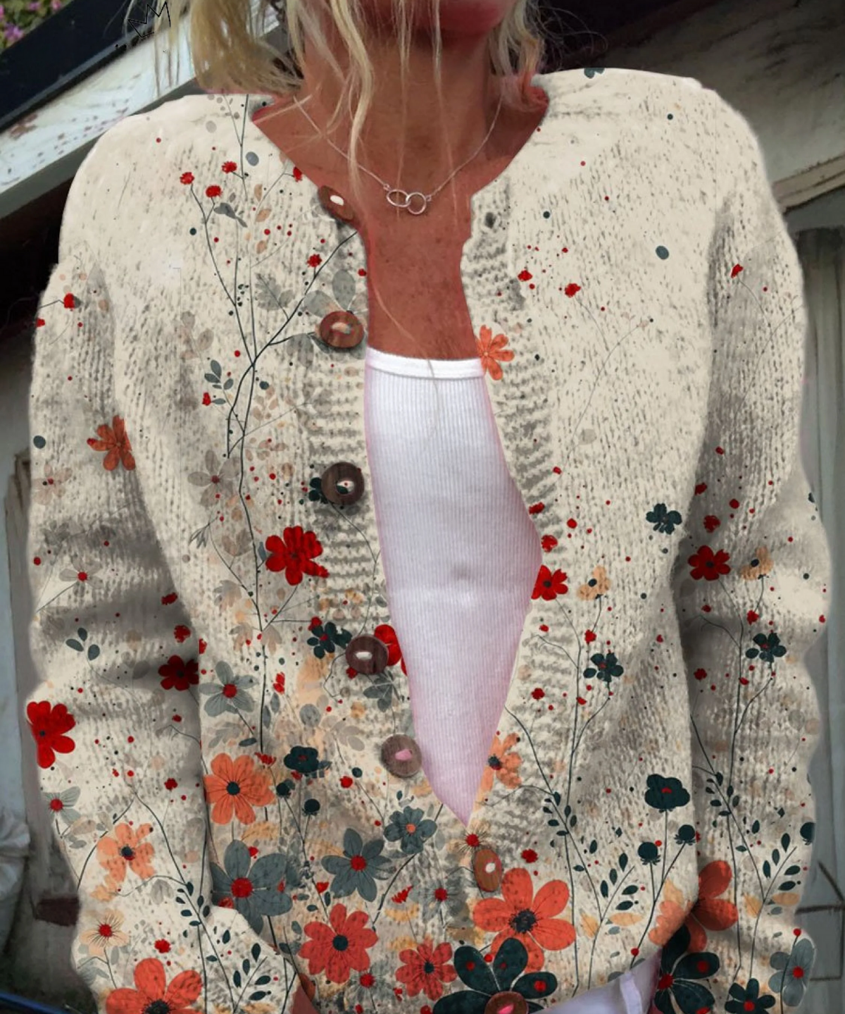 Sabrina — Vintage Floral Knit Cardigan