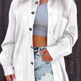 Novella - Stylish button-up long sleeve knit shacket