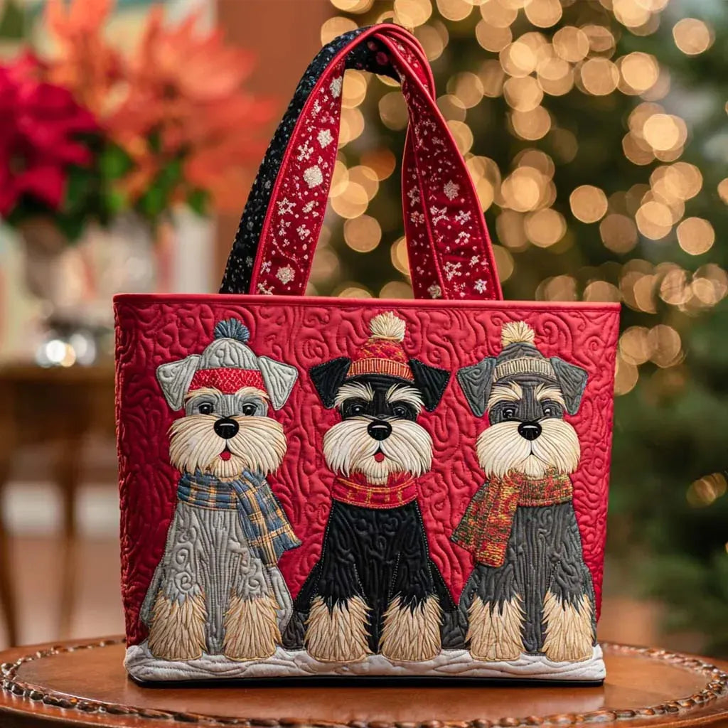 Schnauzer Handmade Quilted Tote Bag