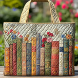 Charming Library Handmade Quilted Tote Bag