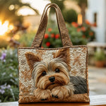 Bright Yorkie Handmade Quilted Tote Bag