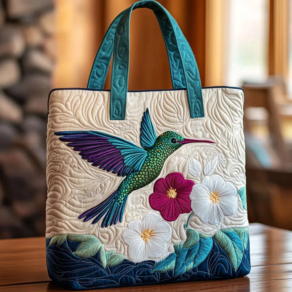 Flower Garden Handmade Quilted Tote Bag