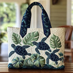 Graceful Sea Turtle Handmade Quilted Tote Bag