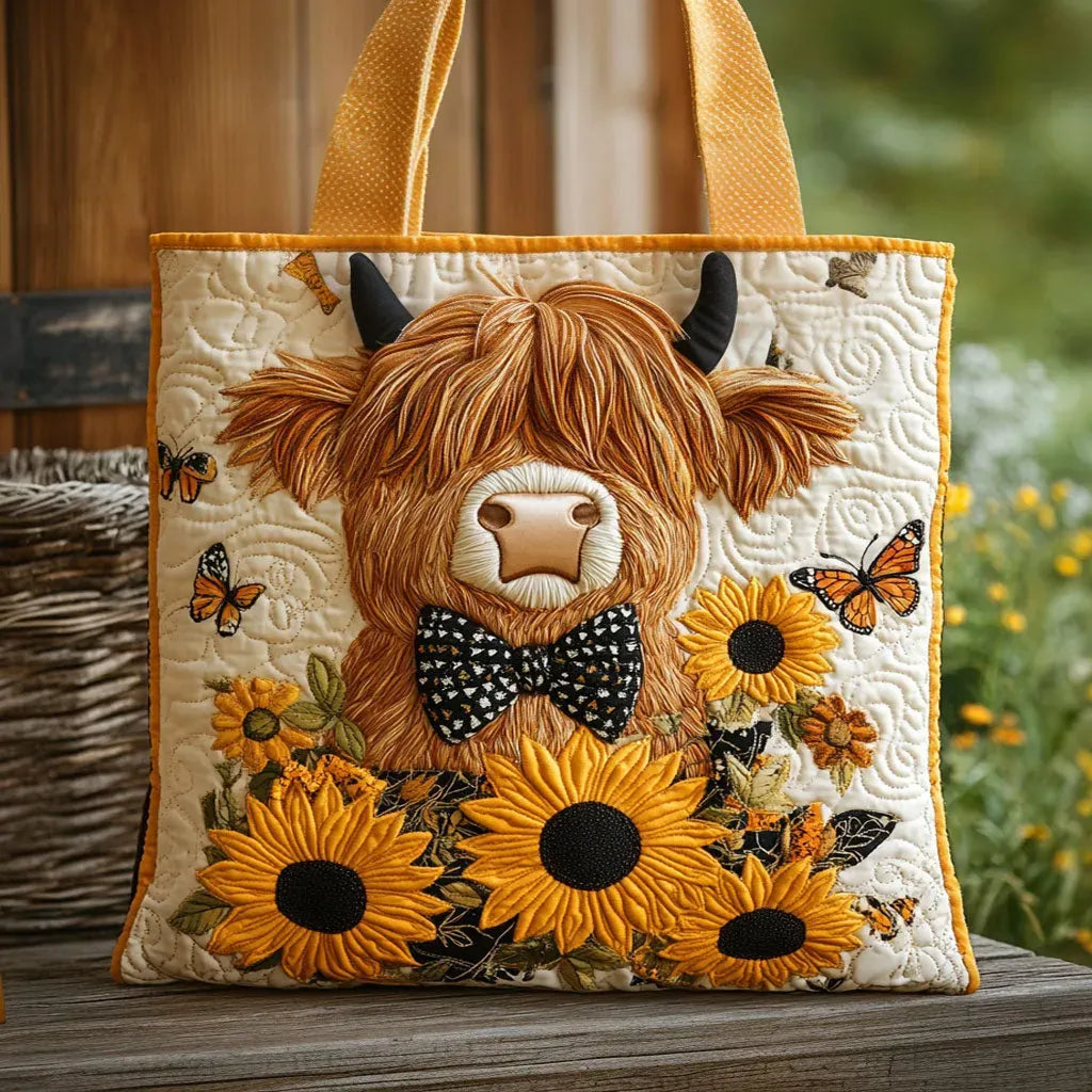 Butterfly and Bow Handmade Quilted Tote Bag