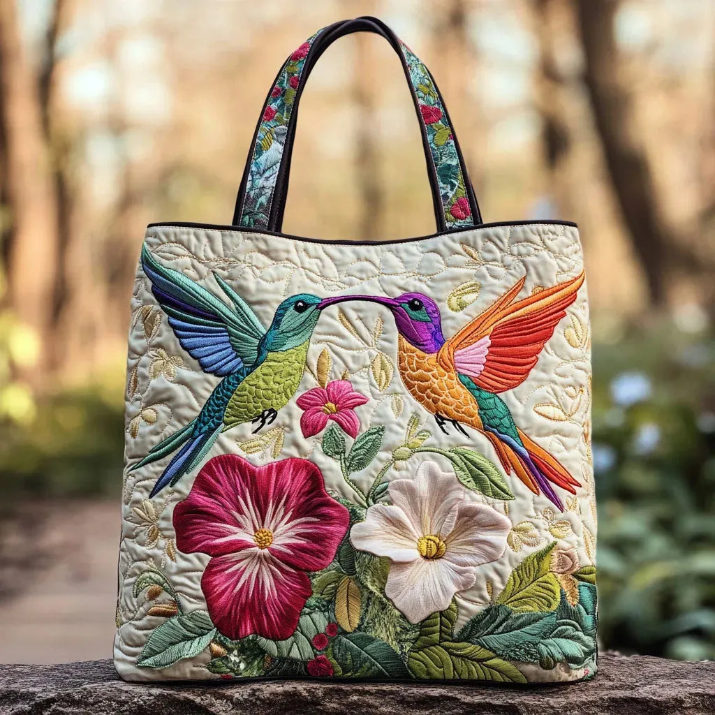 Hummingbird Handmade Quilted Tote Bag