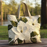 Elegant Floral Handmade Quilted Tote Bag