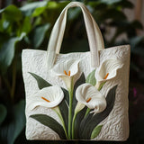 White Seashell Handmade Quilted Tote Bag
