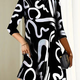 Women's Abstract Print Party Dress | Mini