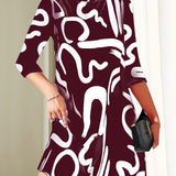 Women's Abstract Print Party Dress | Mini