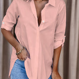 Lynda - Casual button-down long sleeve shirt