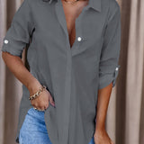 Lynda - Casual button-down long sleeve shirt