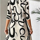 Women's Abstract Print Party Dress | Mini