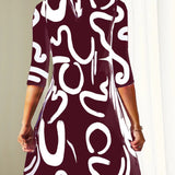 Women's Abstract Print Party Dress | Mini
