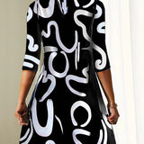Women's Abstract Print Party Dress | Mini